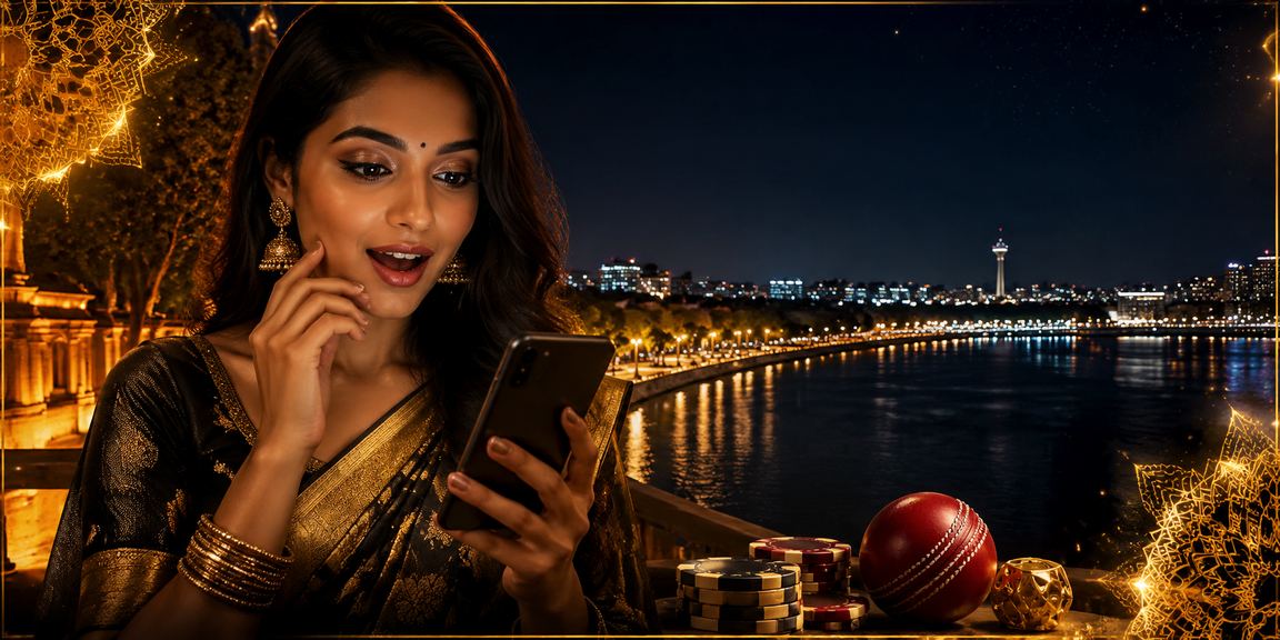 Ahmedabad riverfront with mobile casino gaming scene