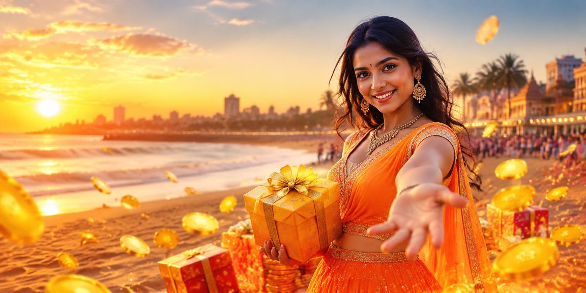 Chennai Marina Beach with person using casino app on mobile device