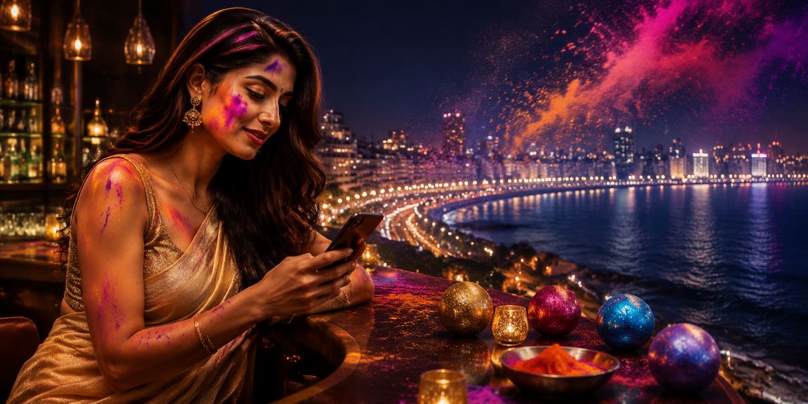 Lottery event at Mumbai Marine Drive during Holi